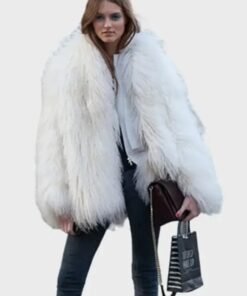 White Fluffy Jacket 2023