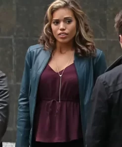 Arrow Season 4 Ciara Renée Blue Leather Jacket