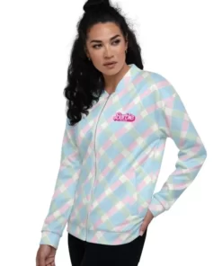 Barbie 2023 Plaid Bomber Jacket