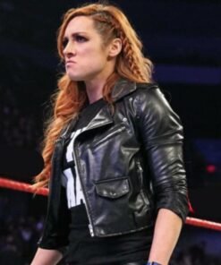 Becky Lynch Black Leather Jacket 2023