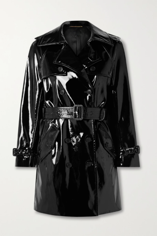 Belted-Faux-Patent-Leather-Trench-Coat