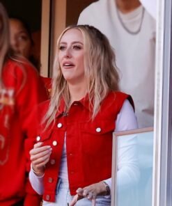 Brittany Mahomes Red Chiefs Denim Vest 2023