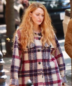 It Ends With Us 2024 Blake Lively Plaid Coat