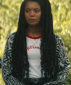 Jaz Sinclair Gen V S01 2023 Wavy Print Cardigan