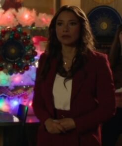 Jessica Parker Kennedy Under The Christmas Sky 2023 Maroon Blazer