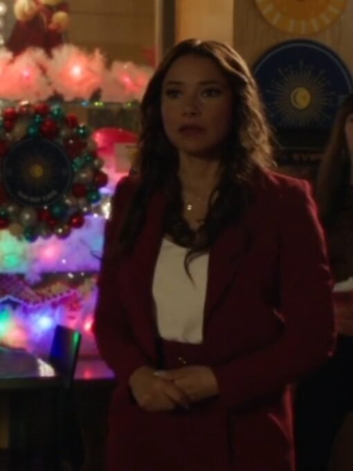 Jessica Parker Kennedy Under The Christmas Sky 2023 Maroon Blazer