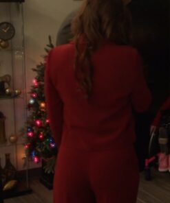 Jessica Parker Kennedy Under The Christmas Sky Maroon Blazer