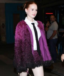 Madelaine Petsch Purple Fur Jacket 2023