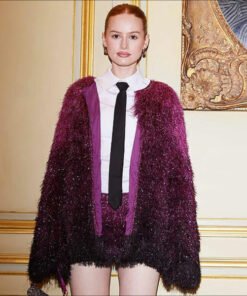 Madelaine Petsch Purple Fur Jacket