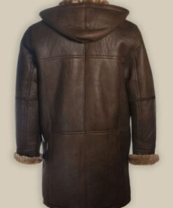 Men-Brown-Shearling-Hoodie-leather-Coat