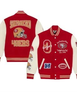 Men’s San Francisco 49ers OVO Full-Snap Varsity Jacket 2023
