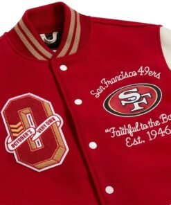 Men’s San Francisco 49ers OVO Full-Snap Varsity Jacket