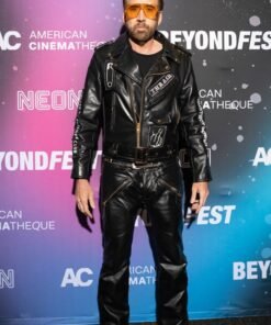 Nicolas Cage Leather Biker Jacket