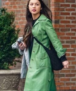Olivia Rodrigo 2023 Green Leather Coat