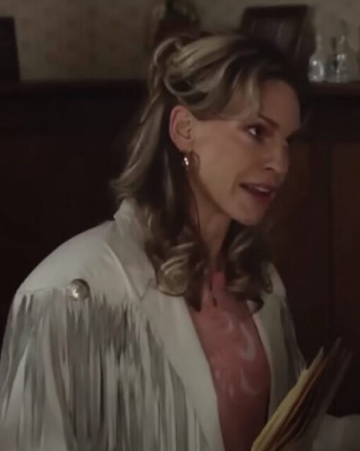 Ordinary Angels Hilary Swank White Fringed Leather Jacket