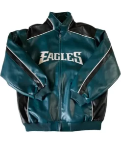 Philadelphia Eagles Green And Black Leather Jacket