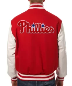 Philadelphia Phillies Letterman Red And White Jacket 2023