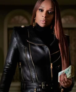 Power Book Ii Ghost Mary J. Blige Black Leather Jacket
