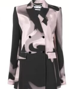 The Morning Show Stella Bak Pink And Black Printed Blazer 2023