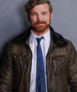 The Naughty Nine 2023 Derek Theler Brown Leather Jacket