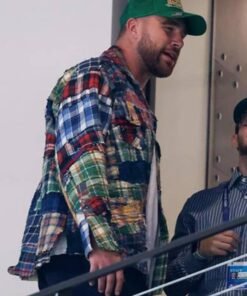 World Series Travis Kelce Multicolor Patchwork Plaid Jacket