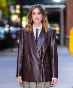 Allison Williams Brown Leather Blazer