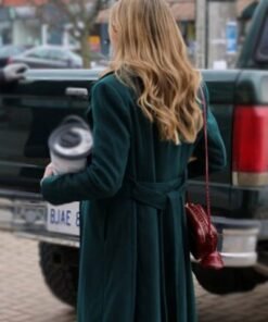 Ashley Newbrough Flipping For Christmas Green Coat 2023