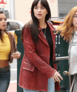Dakota Johnson Madame Web (2024) Maroon Jacket