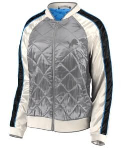 Erin Andrews Detroit Lions Gray Quilted Jacket 2023
