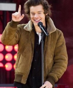 Harry Styles Brown Suede Leather Jacket