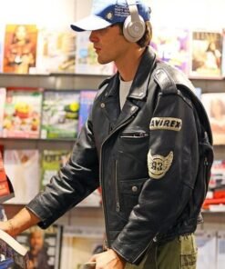 Jacob Elordi Leather Black Jacket 2023