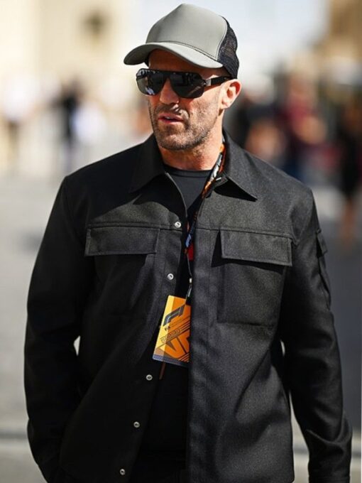 Jason Statham F1 Abu Dhabi Grand Prix 2023 Black Jacket