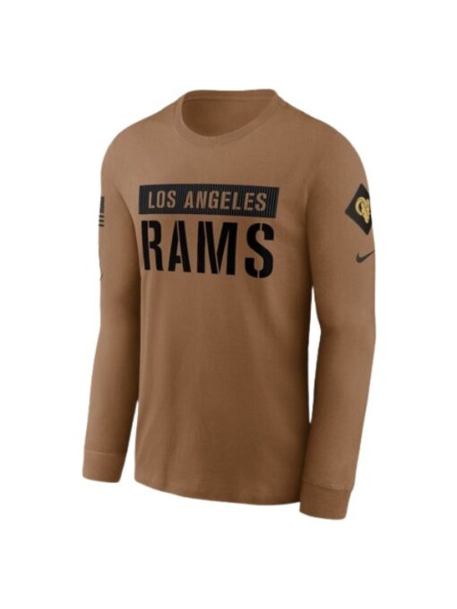 Los Angeles Rams Salute To Service Brown T-Shirt