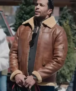 Matt Cedeño Best Christmas Ever Shearling Leather Jacket