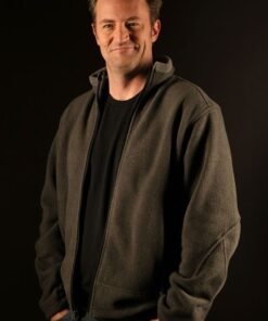 Matthew Perry Green Faux Fur Bomber Jacket