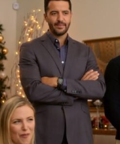 Mom’s Christmas Boyfriend 2023 Zach Smadu Gray Blazer