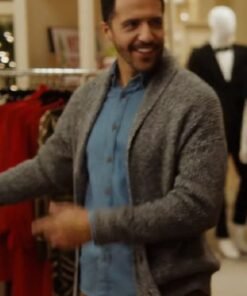 Mom’s Christmas Boyfriend Zach Smadu Gray Cardigan