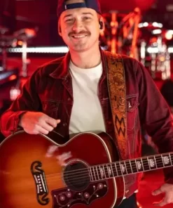 Morgan Wallen Billboard 2023 Maroon Denim Jacket