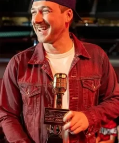 Morgan Wallen Billboard Maroon Denim Jacket