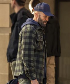 Mr. Clay The Beekeeper Jason Statham Green & Black Plaid Jacket 2023