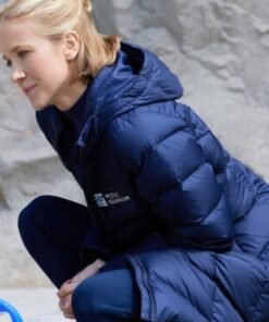 Mystic Christmas Jessy Schram Blue Puffer Jacket
