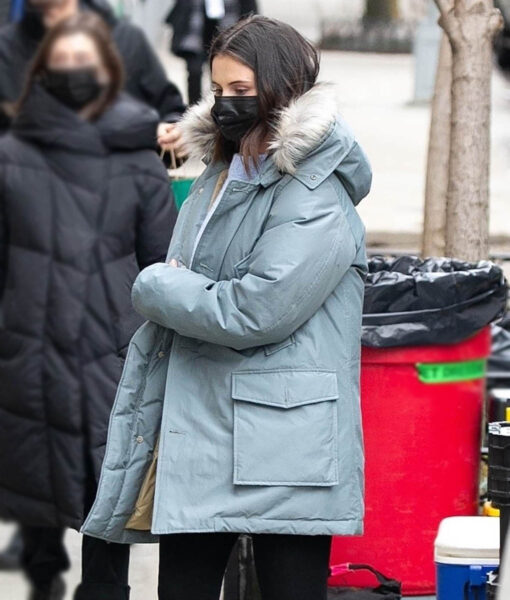 Selena Gomez is seen on set for "Only Murders in the Building" in the Upper West Side