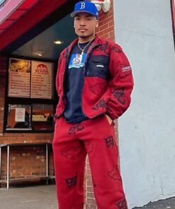 Primitive X Naruto Maroon Printed Jacket