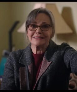 Sally Field Womens Grey Wool Coat 2023