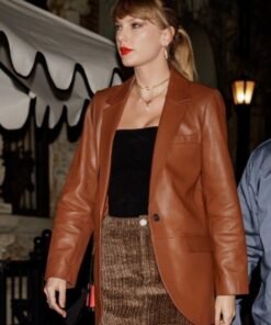 Taylor Swift Brown Leather Blazer 2023