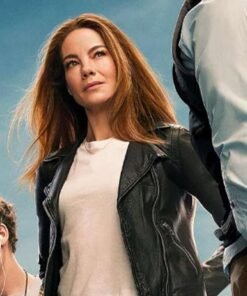 The Family Plan Michelle Monaghan Black Biker Jacket 2023