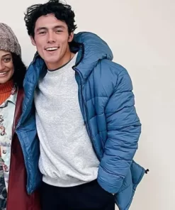 The Puppetman Cameron Wong Blue Puffer Hooded Jacket