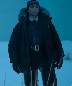 True Detective S04 Evangeline Navarro Black Parka Jacket 2023