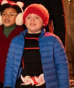 Wyatt Hunt Best Christmas Ever 2023 Blue Puffer Jacket