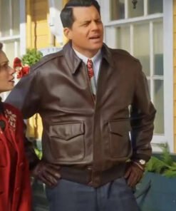 A Biltmore Christmas 2023 Kristoffer Polaha Brown Jacket